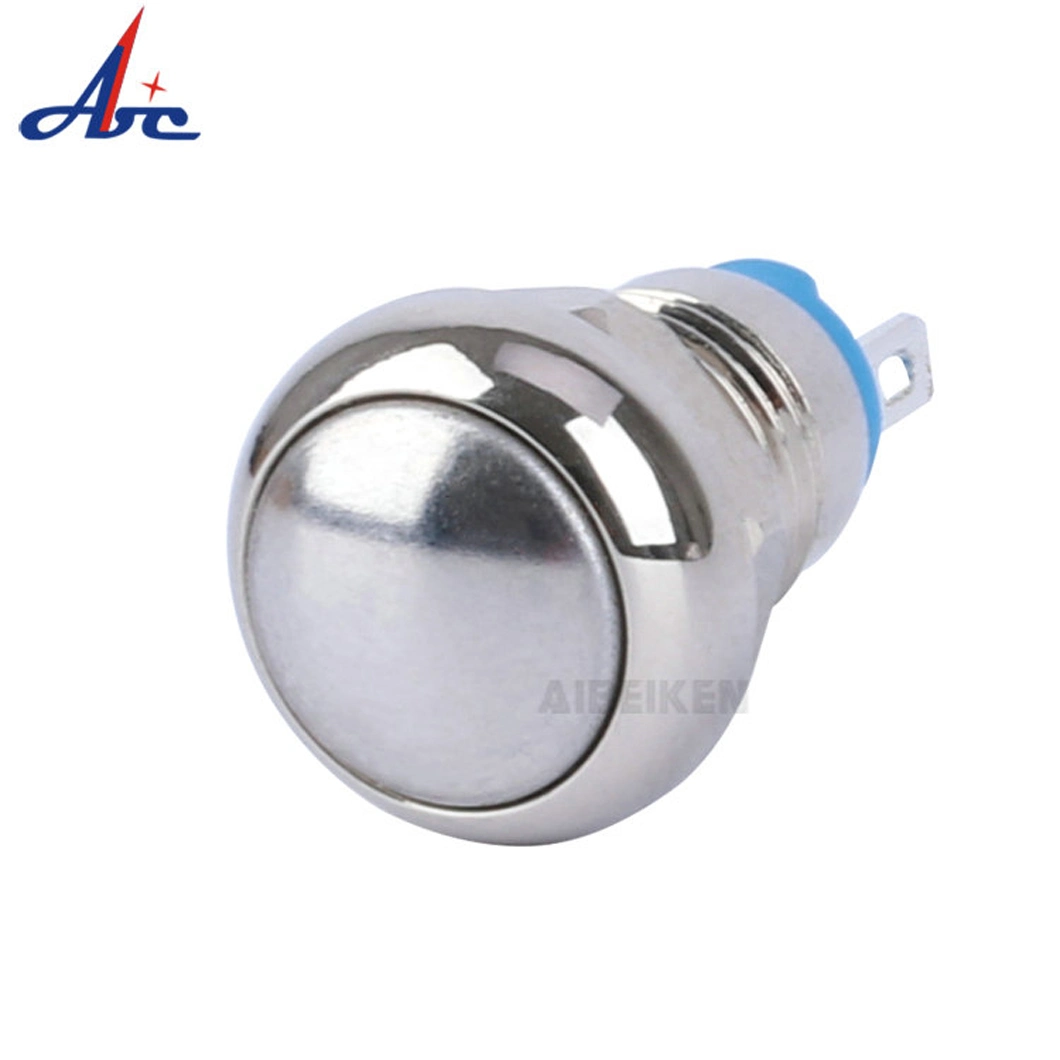 Domed 1no Miniature 2pin IP65 Waterproof Momentary 8mm Push Button Switch