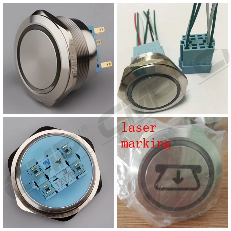 40mm Latching Double Pole off-on LED Light Push Button Metal Switch