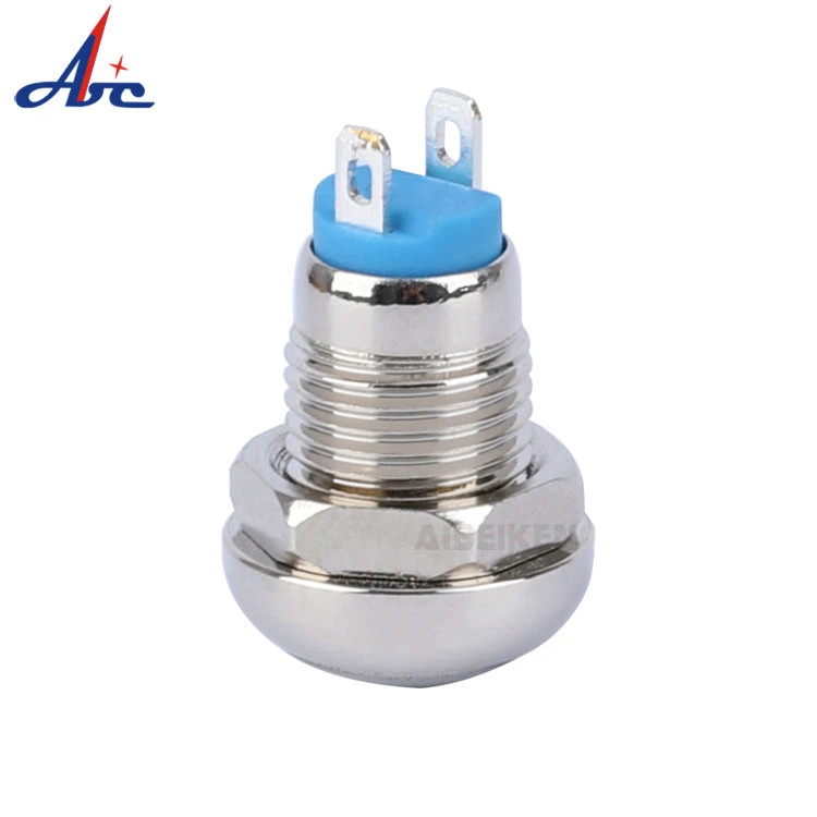 8mm Domed Head Solder Terminal Momentary 1no Mini Waterproof Momentary on off Electrical Metal Push Button Switch
