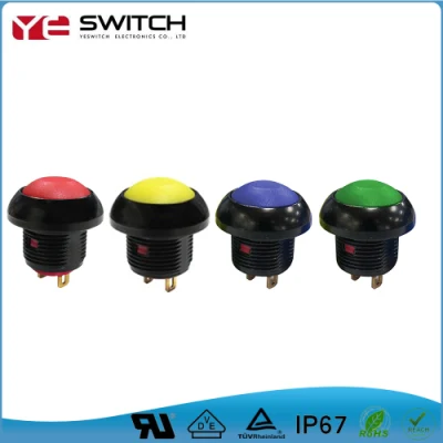 Subminiatur-Drucktastenschalter LED IP67 mit 12-mm-Draht-Drucktastenschalter