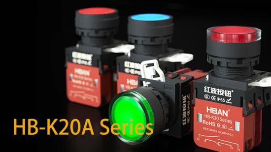 20A Strom Metallkopf 1no1nc 2no2nc Momentan verriegelnder LED 22mm Drucktastenschalter