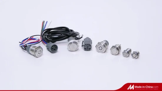 UL IP67 Wasserdichter elektronischer LED-Moment-Drucktastenschalter, verriegelbarer Metall-Drucktastenschalter